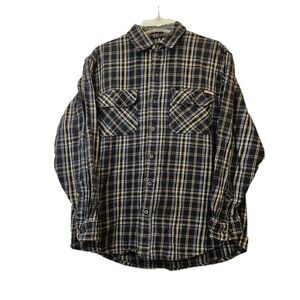 Craftsman‎ Men's Plaid 100% Cotton Button Down Shirt Size Large